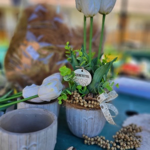 Tulipános kaspó Szeretettel - otthon & életmód - dekoráció - asztal és polc dekoráció - asztaldísz - Meska.hu