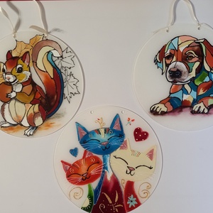 állatok, Művészet, Festmény, Üvegfestmény, Festészet, Festett tárgyak, MESKA