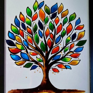 életfa, Művészet, Festmény, Üvegfestmény, Festészet, MESKA