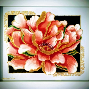 nyíló virág, Művészet, Festmény, Üvegfestmény, Festészet, MESKA