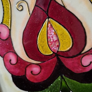 Üvegfestmény tulipán - művészet - festmény - üvegfestmény - Meska.hu