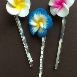 2 db-os frangipáni hajdísz - ruha & divat - hajdísz & hajcsat - hajdísz - Meska.hu