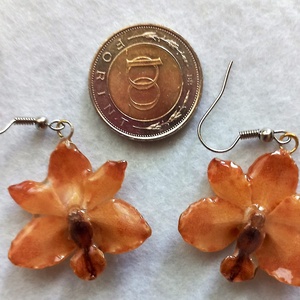  Orchidea virág fülbevaló - ékszer - fülbevaló - lógó fülbevaló - Meska.hu