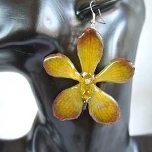  Mokara Orchidea fülbevaló, Ékszer, Fülbevaló, Lógó fülbevaló, Ékszerkészítés, MESKA