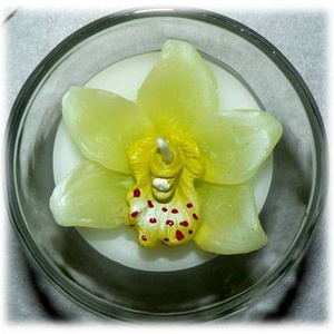 Orchidea gyertya üvegpohárban, Esküvő, Dekoráció, Gyertya & Gyertyatartó, Gyertya-, mécseskészítés, Mindenmás, MESKA