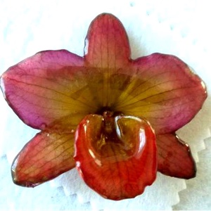 Orchidea virág kitűző, Ékszer, Kitűző és Bross, Kitűző, Ékszerkészítés, MESKA
