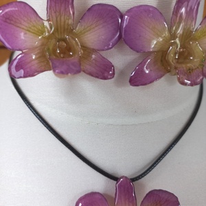 Dendrobium orchidea virág ékszer szett - ékszer - ékszerszett - Meska.hu