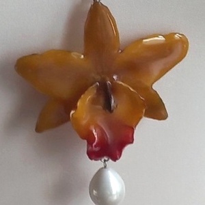  Orchidea virág nyaklánc  - ékszer - nyaklánc - hosszú nyaklánc - Meska.hu