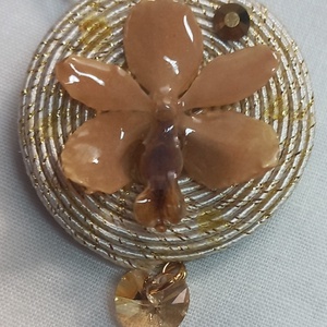 Orchidea kitűző , Ékszer, Kitűző és Bross, Kitűző, Ékszerkészítés, MESKA