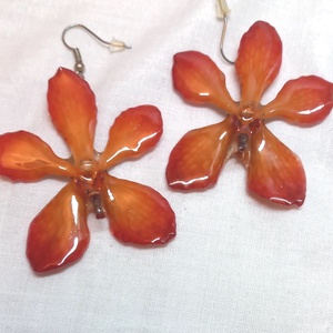  Mokara Orchidea fülbevaló, Ékszer, Fülbevaló, Lógó fülbevaló, Ékszerkészítés, MESKA
