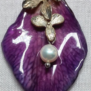  Orchidea virág nyaklánc  - ékszer - nyaklánc - medálos nyaklánc - Meska.hu