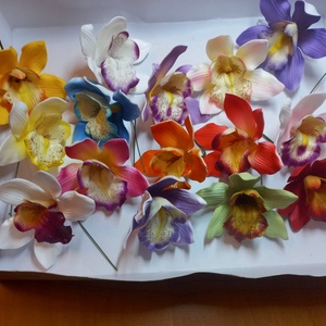 Orchidea virág hajdísz - ruha & divat - hajdísz & hajcsat - hajdísz - Meska.hu