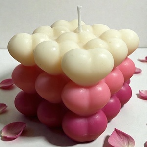 Bubble gyertya, szív alakú - otthon & életmód - gyertya, illat, aroma - illatviasz - Meska.hu