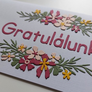 Gratulálunk virágmotívumos pénzátadó boríték, képeslap - esküvő - emlék & ajándék - nászajándék - esküvői pénzátadó boríték, kártya - Meska.hu