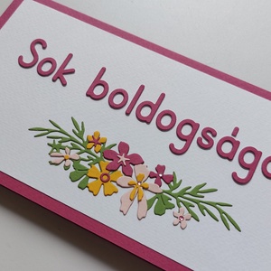 Sok boldogságot! virágmotívumos pénzátadó boríték, képeslap - esküvő - emlék & ajándék - nászajándék - esküvői pénzátadó boríték, kártya - Meska.hu