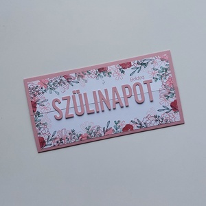 Rózsaszín virágos képeslap, középen nyíló születésnapi üdvözlőlap - otthon & életmód - papír, írószer - ajándékozás kellékei - képeslap, üdvözlőlap - Meska.hu
