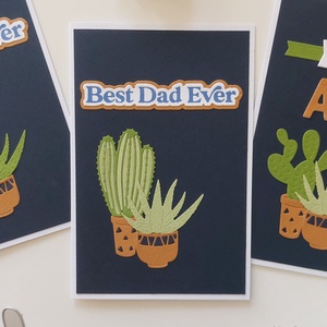 Best Dad Ever feliratos üdvözlőlap, kaktuszos képeslap 2. - Meska.hu