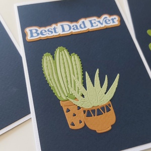 Best Dad Ever feliratos üdvözlőlap, kaktuszos képeslap 2. - otthon & életmód - papír, írószer - ajándékozás kellékei - képeslap, üdvözlőlap - Meska.hu