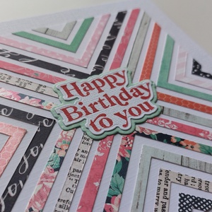 Egyedi, csíkos hátterű születésnapi üdvözlőlap - otthon & életmód - papír, írószer - ajándékozás kellékei - képeslap, üdvözlőlap - Meska.hu