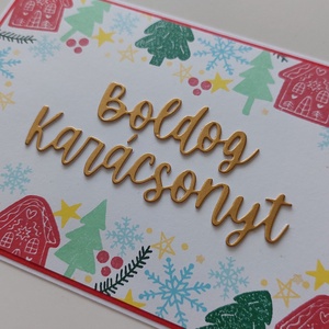 Bélyegzett karácsonyi képeslap - karácsony - karácsonyi ajándékozás - karácsonyi képeslap, üdvözlőlap, ajándékkísérő - Meska.hu