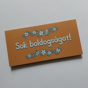 Sok boldogságot! virágmotívumos pénzátadó boríték, esküvői üdvözlőlap - Meska.hu