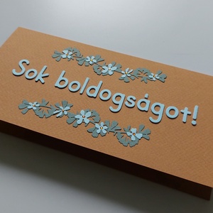 Sok boldogságot! virágmotívumos pénzátadó boríték, esküvői üdvözlőlap - esküvő - nászajándék - esküvői pénzátadó boríték, kártya - Meska.hu