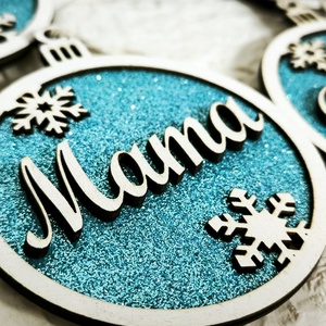 Csillámos karácsonyfa dísz, Karácsony, Karácsonyi lakásdekoráció, Karácsonyfadíszek, Famegmunkálás, Gravírozás, pirográfia, MESKA