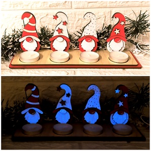 Manó mécsestartó kékben. - karácsony - adventi díszek - adventi asztaldísz - Meska.hu