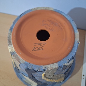 Hullámcsíkos virágcserép mozaik (22 cm átmérő) - művészet - más művészeti ág - Meska.hu