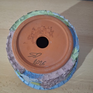 Orgona mintás virágcserép mozaik (15,5 cm átmérő) - művészet - más művészeti ág - Meska.hu