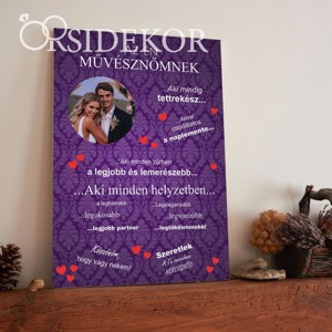 AZ ÉN MŰVÉSZNŐMNEK Ajándék tábla, Otthon & Életmód, Dekoráció, Kép & Falikép, Táblakép, , MESKA