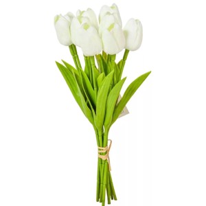 Gumi tulipán köteg 9 szálas - fehér, Kellékek & szerszámok, Dekorációs kellékek, Virágfej, , MESKA