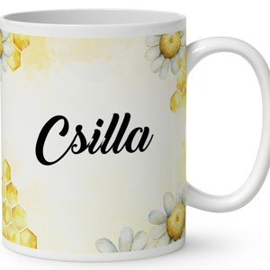 Névvel kérhető - Mosolygós méhecske mintás bögre - otthon & életmód - konyhafelszerelés, tálalás - tálalás - bögre & csésze - Meska.hu