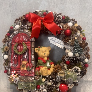 Mézeskalács kopogtató, Karácsony, Adventi díszek, Adventi ajtódísz, Virágkötés, MESKA