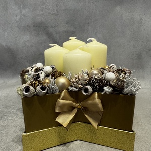 Csillag alakú adventi box - karácsony - adventi díszek - adventi gyertyadíszek és koszorúdíszek - Meska.hu