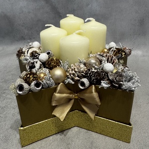 Csillag alakú adventi box - karácsony - adventi díszek - adventi gyertyadíszek és koszorúdíszek - Meska.hu