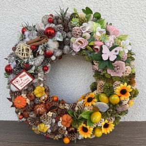 Négy évszak ajtódísz - karácsony - adventi díszek - adventi ajtódísz - Meska.hu