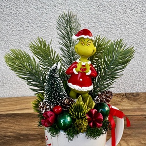 Grinch asztaldísz - karácsony - adventi díszek - adventi asztaldísz - Meska.hu