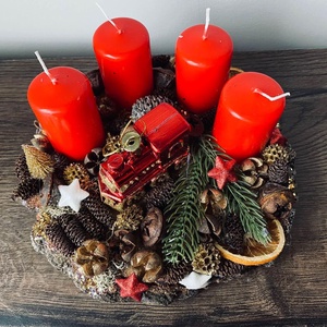 Karácsonyi Adventi asztaldísz  - karácsony - adventi díszek - adventi asztaldísz - Meska.hu