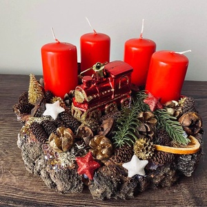 Karácsonyi Adventi asztaldísz  - Meska.hu