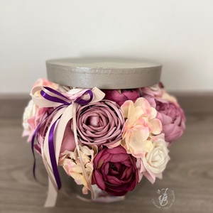 Lila ballagási virág box  - otthon & életmód - dekoráció - virágdísz és tartó - virágbox, virágdoboz - Meska.hu