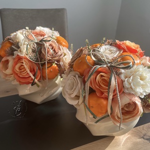 Őszi selyemvirágos asztaldísz - Meska.hu