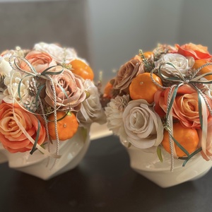 Őszi selyemvirágos asztaldísz - otthon & életmód - dekoráció - asztal és polc dekoráció - asztaldísz - Meska.hu