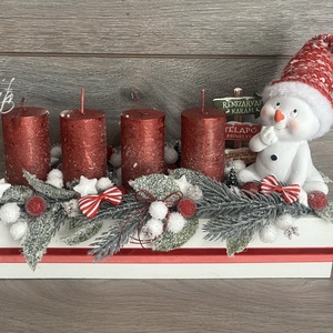 Adventi asztaldísz, Karácsony, Adventi díszek, Adventi koszorú, Virágkötés, MESKA