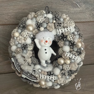 Hóemberes ajtódísz, Karácsony, Adventi díszek, Adventi ajtódísz, Virágkötés, MESKA