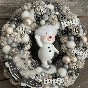 Hóemberes ajtódísz - karácsony - adventi díszek - adventi ajtódísz - Meska.hu