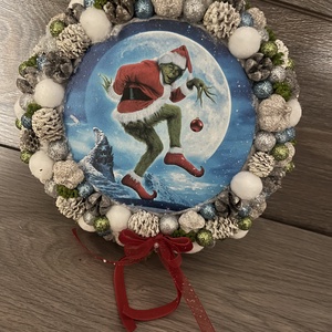 Grincs ajtódísz - karácsony - karácsonyi lakásdekoráció - karácsonyi ajtódíszek - Meska.hu