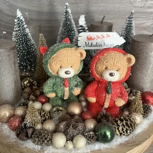 Klasszikus színek,cuki macis adventi - Meska.hu