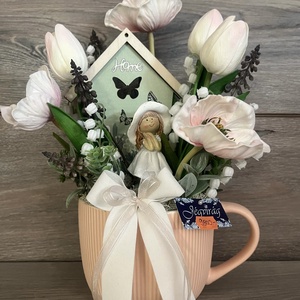 Tavaszi dekor, Ünnepi díszek, dekorációk, Húsvéti díszek és dekorációk, Húsvéti asztaldíszek, Virágkötés, MESKA