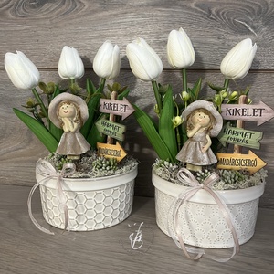 Asztali dekorok tulipánnal  - otthon & életmód - dekoráció - asztal és polc dekoráció - asztaldísz - Meska.hu